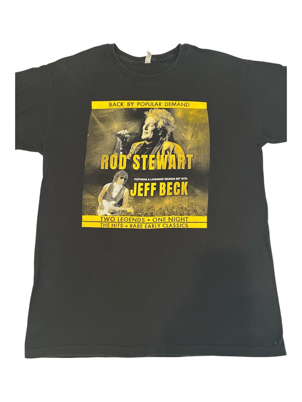 Rod Stewart Jeff Beck Live at the Hollywood Bowl 2019 Black Graphic Tee SzL GUC